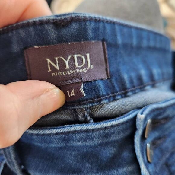 NYDJ Womens Blue Denim Lift X Tuck Marilyn Straight Jeans Medium Wash Size 14 - Picture 8 of 12